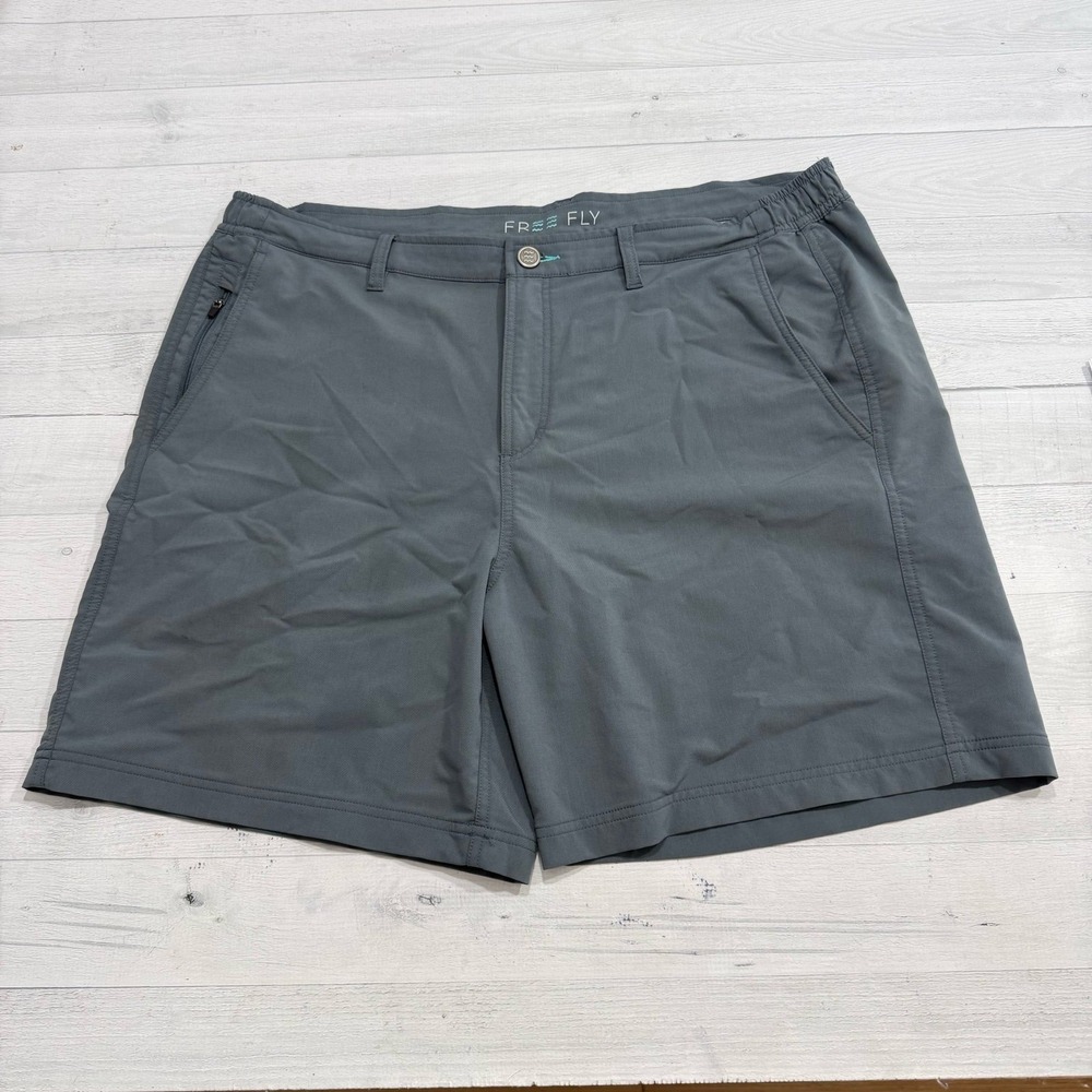 Free Fly Men's Shorts Flat Front Dark Charcoal Grey XXL